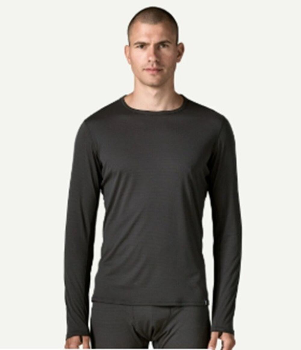 Patagonia Men's Sz L Capilene Lightweight Crewneck Baselaywer Black Sz L